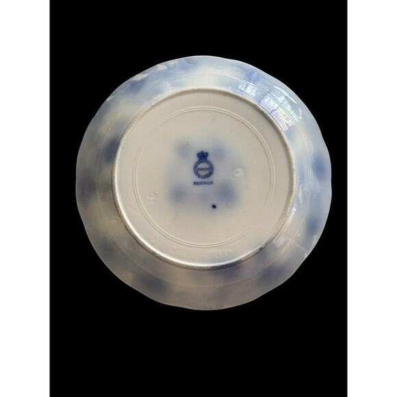 Vintage Flow Blue John Maddock & Sons- England Royal Fine Roseville Plate 9 7/8” - Picture 2 of 13